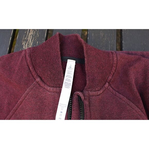 Lululemon - Pleat to Street Bomber in Heathered Bordeaux - Stretch Terry, 6 - Picture 9 of 13